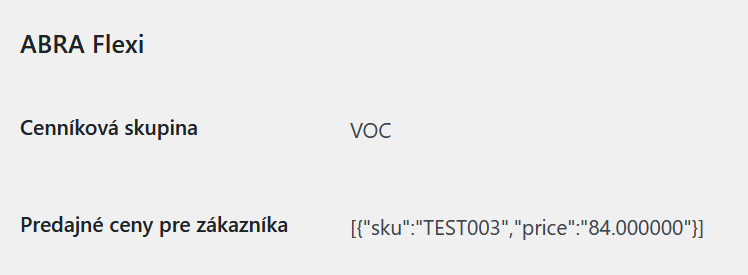 Profil zákazníka v e-shope s cenníkovou skupinou a predajnými cenami